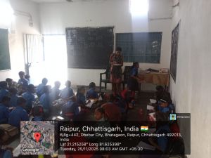 TEACHING by VOLUNTEERS in the GOVERNMENT PRIMARY AND MIDDLE SCHOOL BHATAGAON AND MATHPURENA
